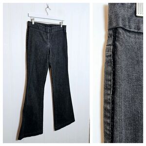 Theory Trouser Jeans Womens Size 4 Black Wash Bootcut Flat Front